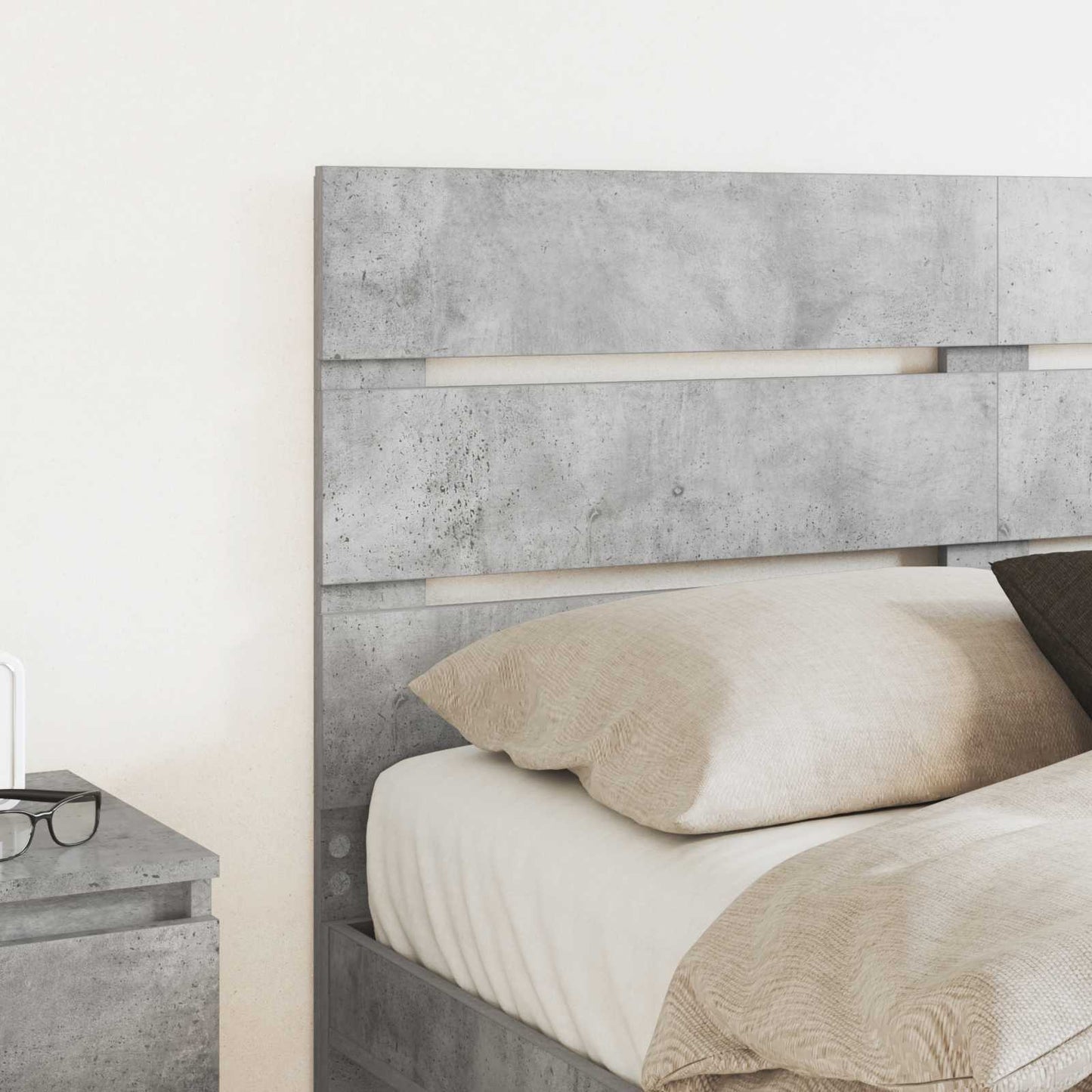 vidaXL Headboard Concrete Grey Engineered Wood 3
