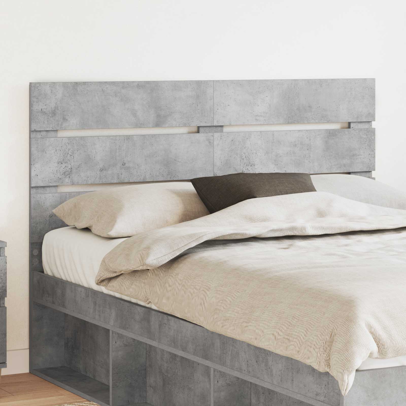 vidaXL Headboard Concrete Grey Engineered Wood 1