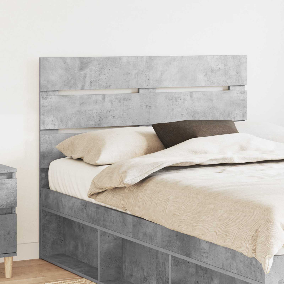 Headboard Engineered Wood Concrete Grey 135 cm