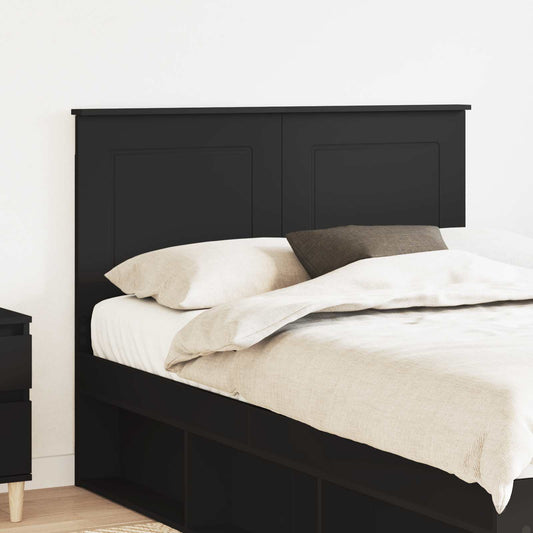 vidaXL Headboard Black Oak 100 cm Engineered Wood in a bedroom setting with bedding