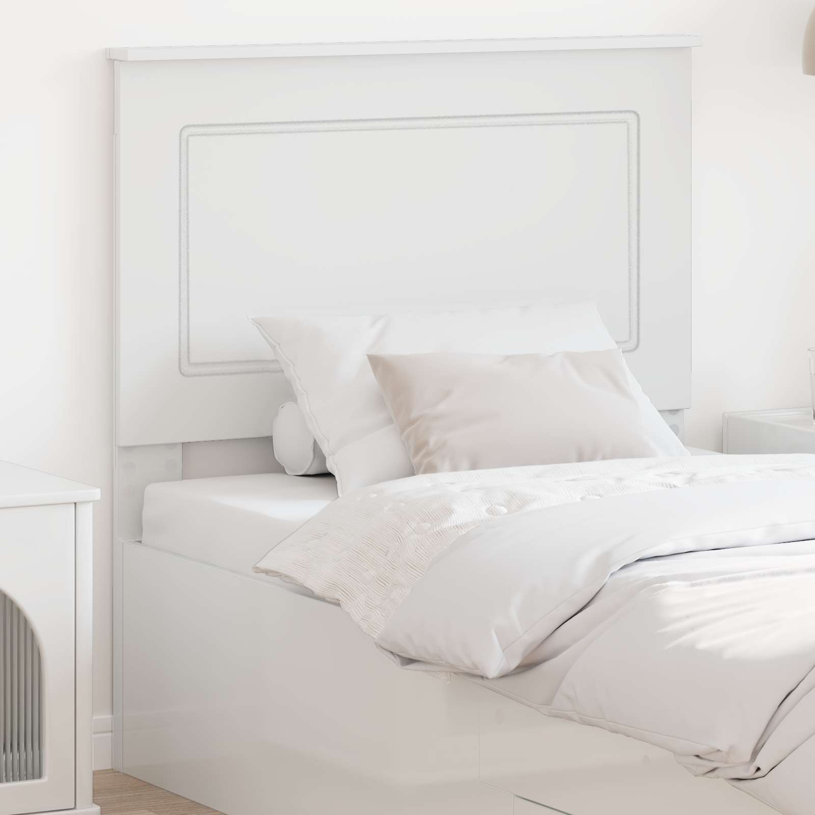vidaXL Headboard White 100 cm Engineered Wood 1