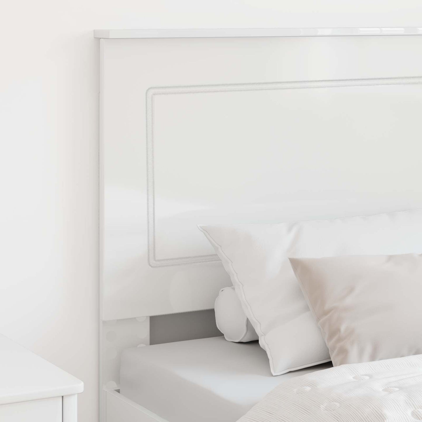 vidaXL Headboard Gloss White 100 cm Engineered Wood 3
