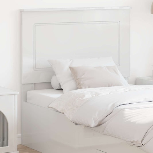 Headboard Gloss White 100 cm Engineered Wood 1