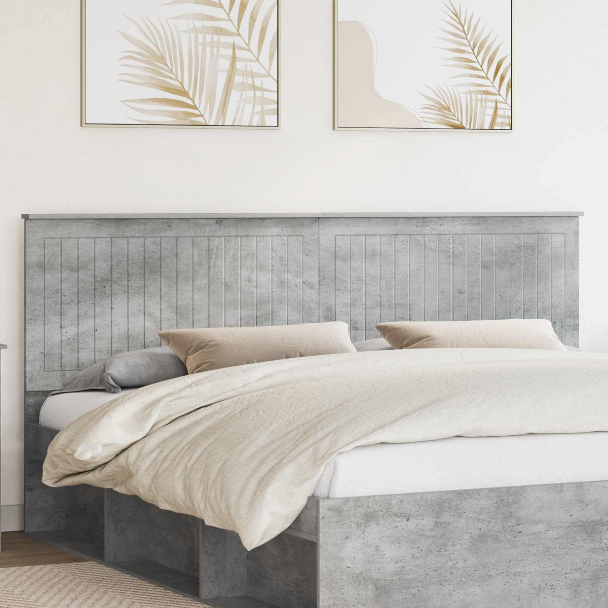 vidaXL Headboard Engineered wood Concrete grey