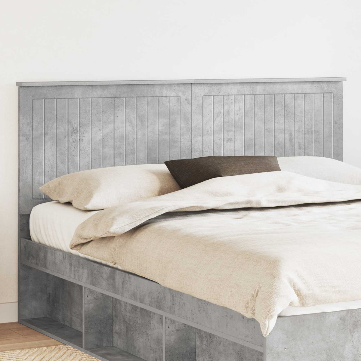 vidaXL Headboard Engineered wood Concrete grey