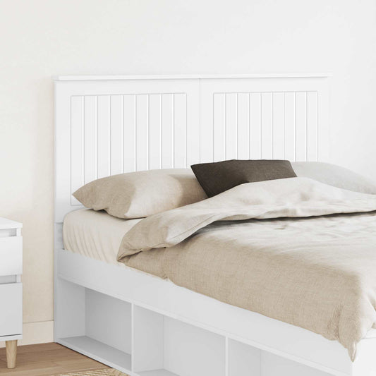 vidaXL Headboard White Engineered wood attached to a bed with storage underneath