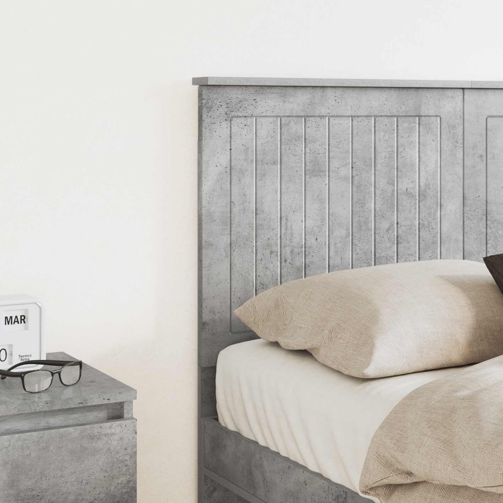 vidaXL Headboard Concrete Grey Engineered wood 3
