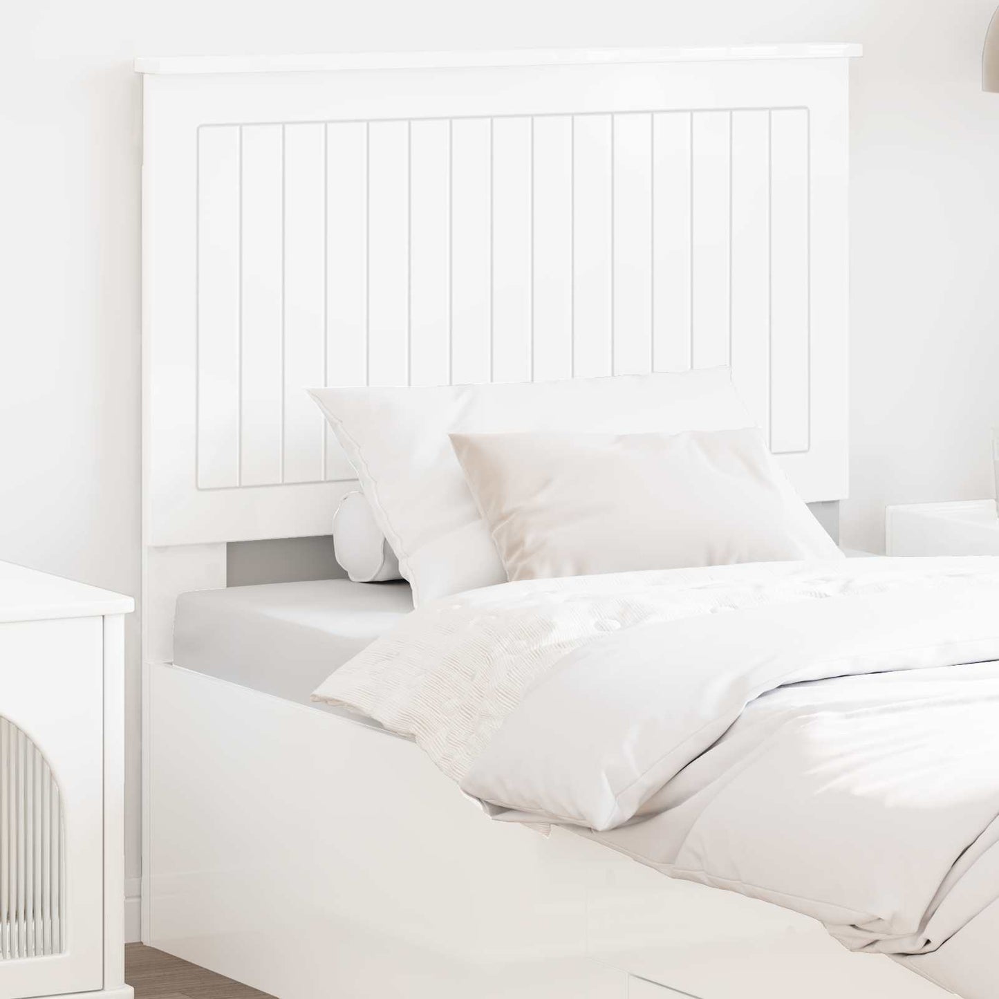 vidaXL Headboard Gloss White Engineered wood 1