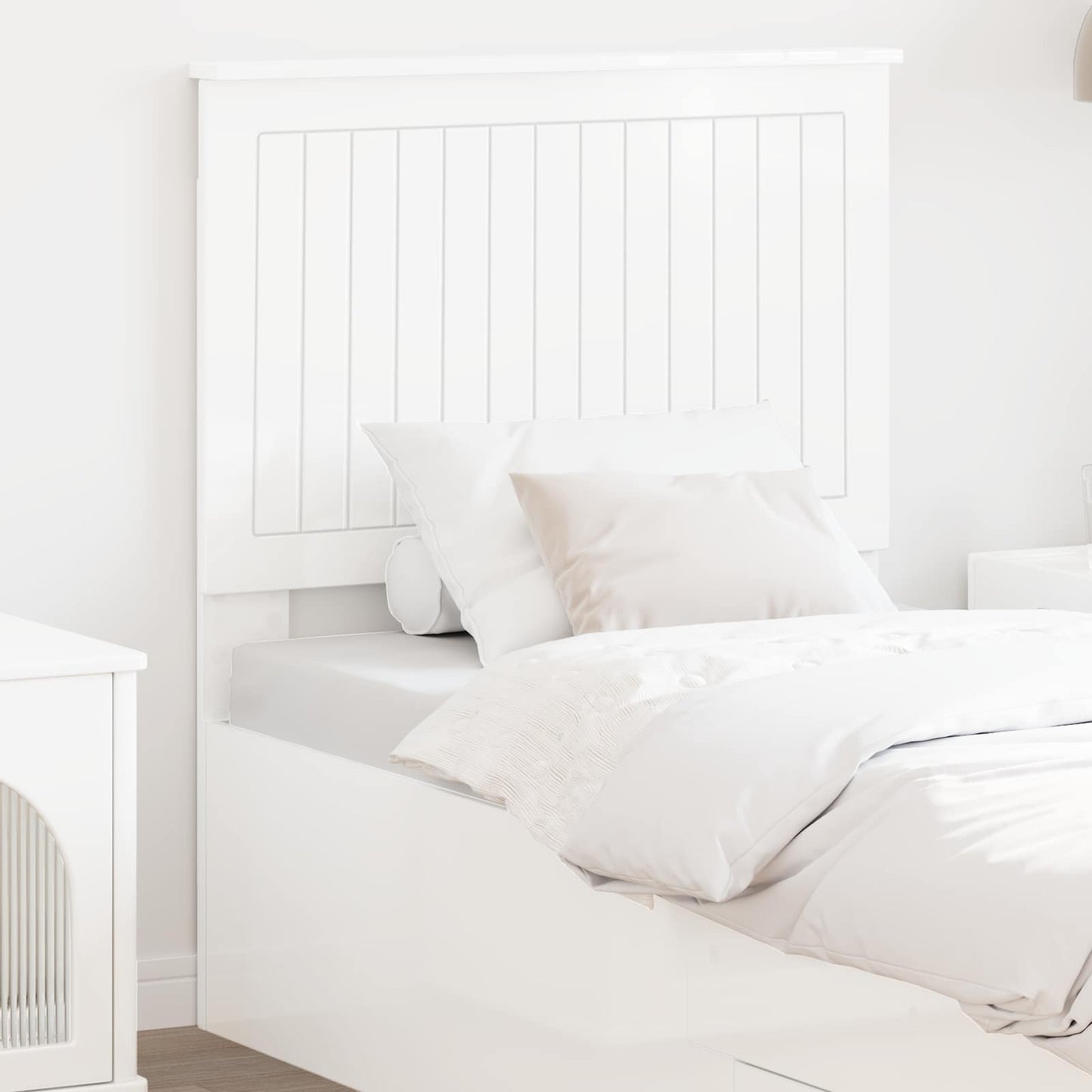 vidaXL Headboard Gloss White Engineered wood 1