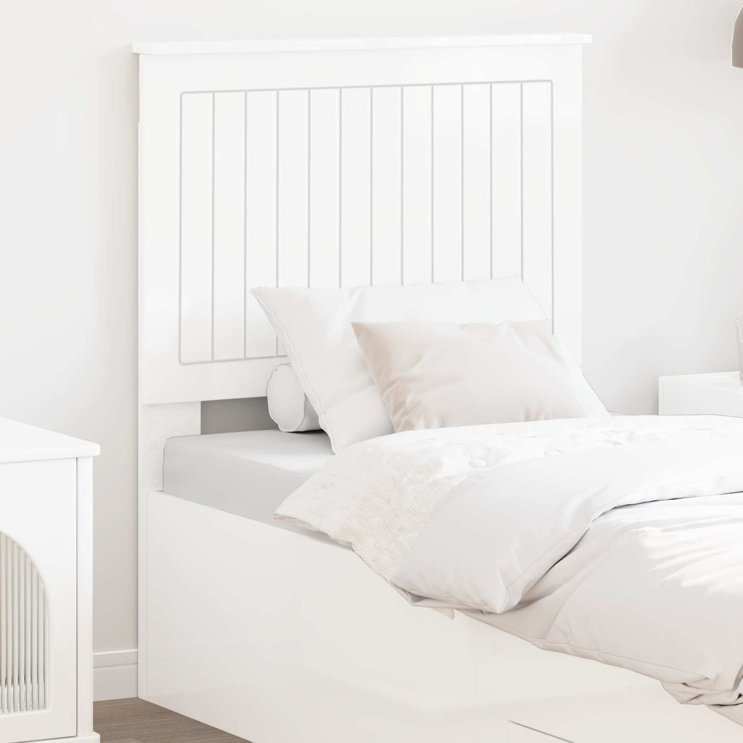 vidaXL Headboard Gloss White Engineered wood 1