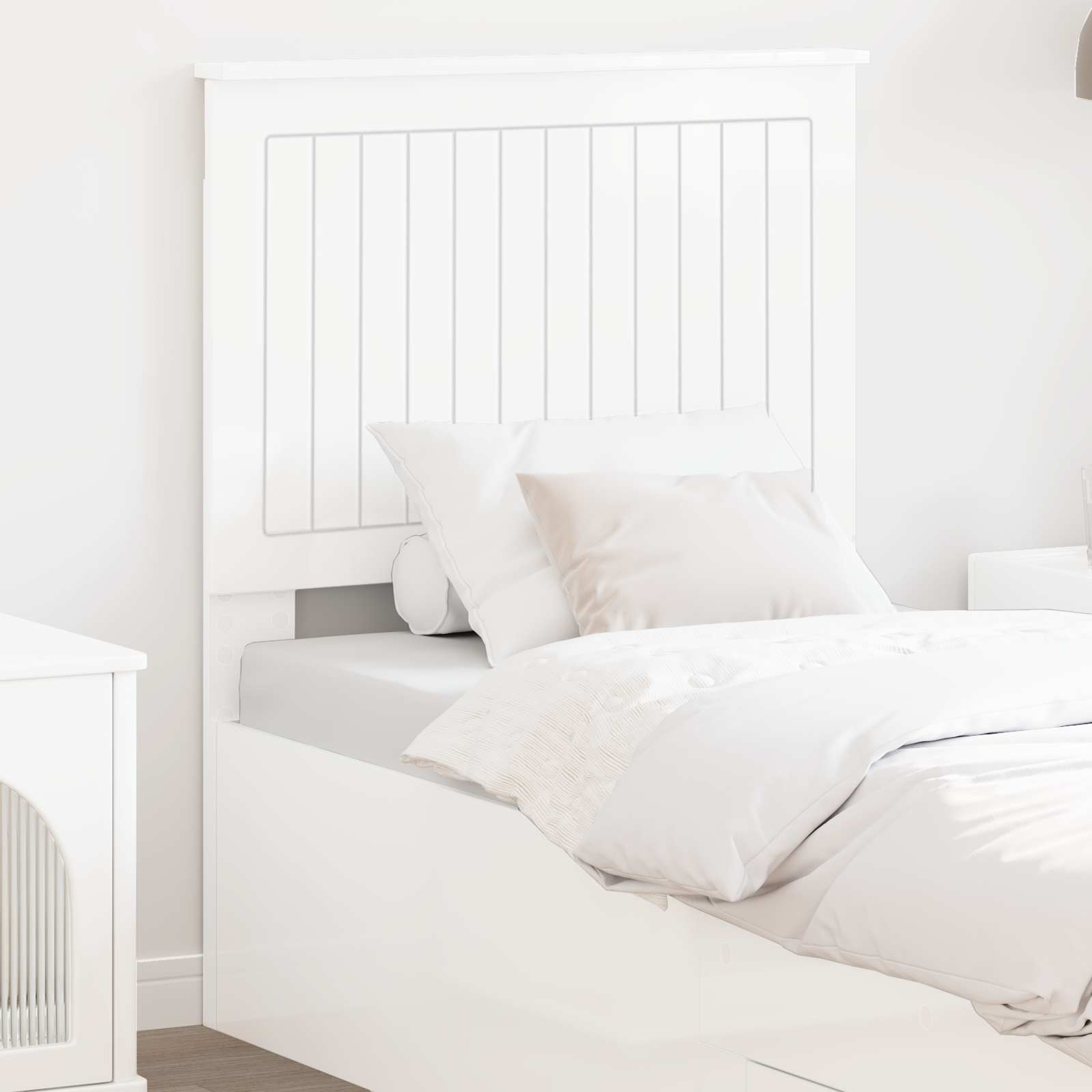 vidaXL Headboard Gloss White Engineered wood 1