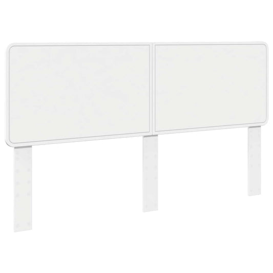 White engineered wood headboard with two panels and fixing legs