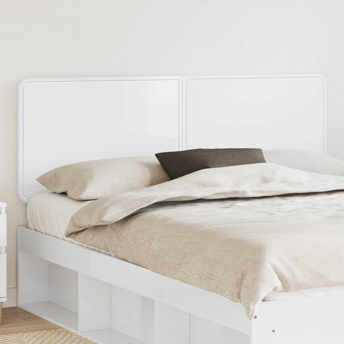 vidaXL Headboard Engineered wood High gloss white