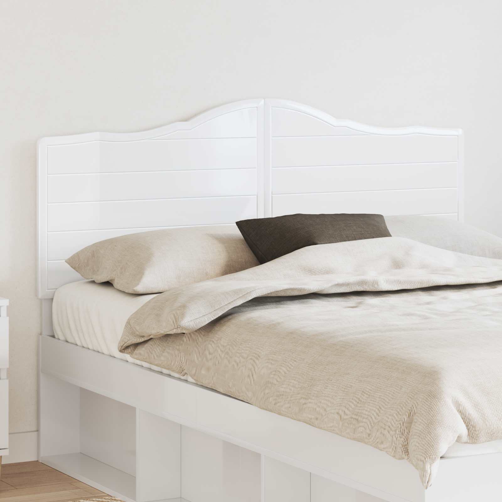 vidaXL Headboard Gloss White Engineered wood 1