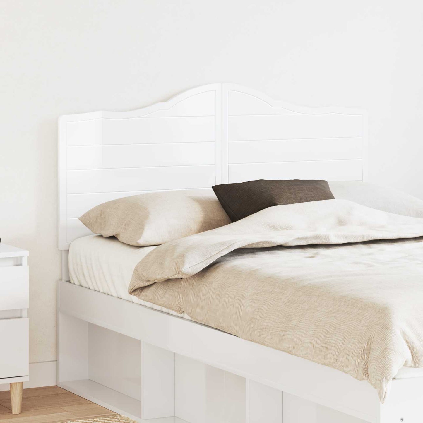vidaXL Headboard Gloss White Engineered wood 1