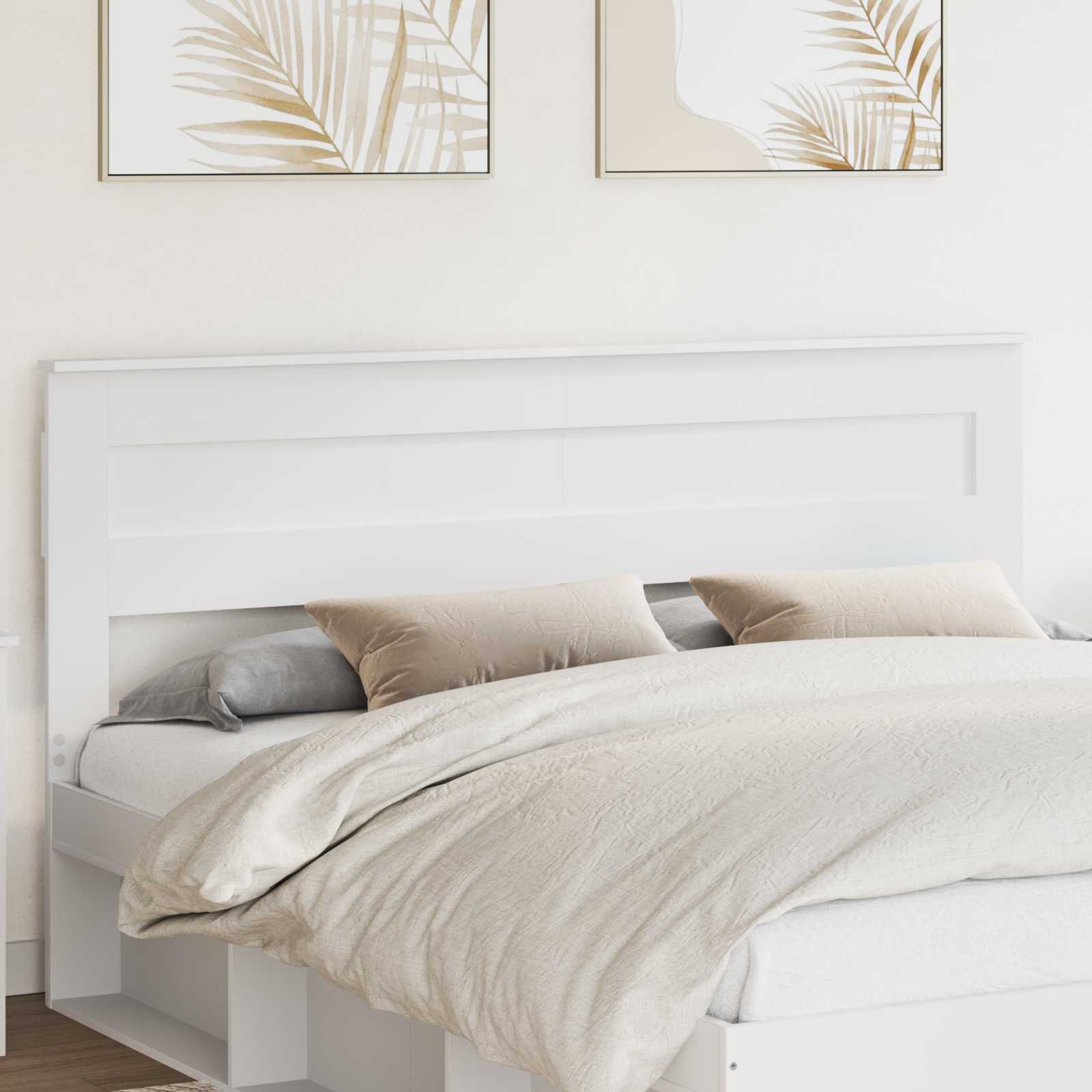 vidaXL Headboard White Engineered wood 1