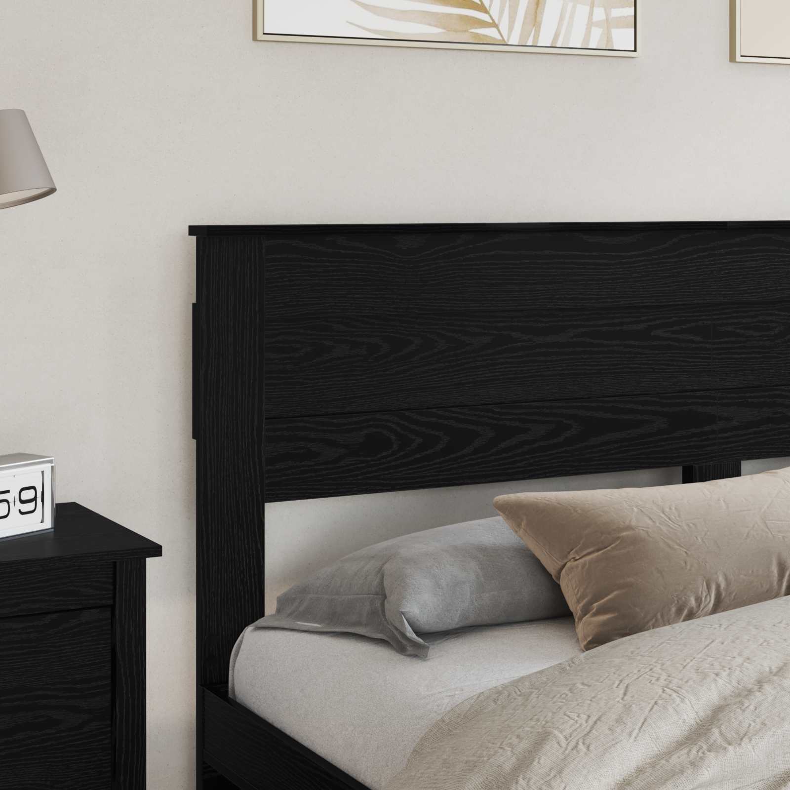 vidaXL Headboard Black Oak Engineered wood 3