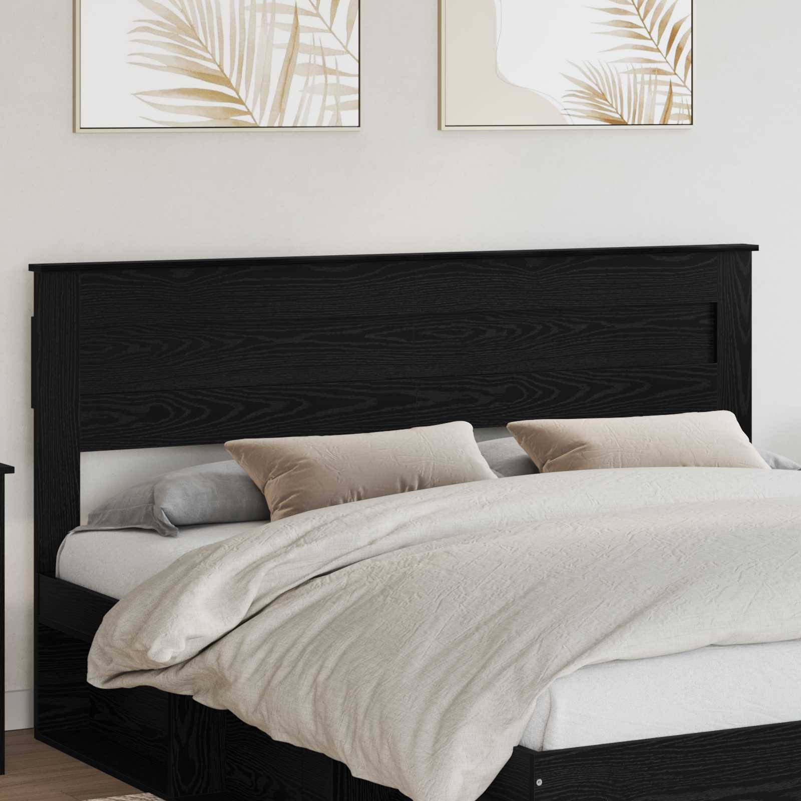 vidaXL Headboard Black Oak Engineered wood 1