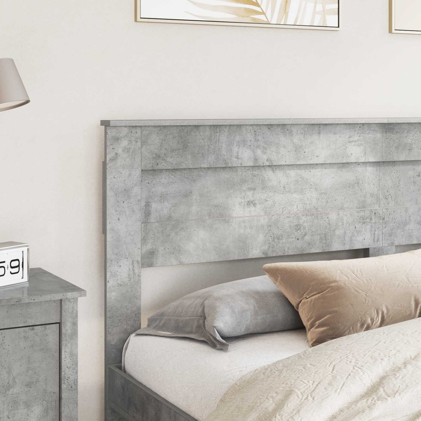 vidaXL Headboard Concrete Grey Engineered wood 3