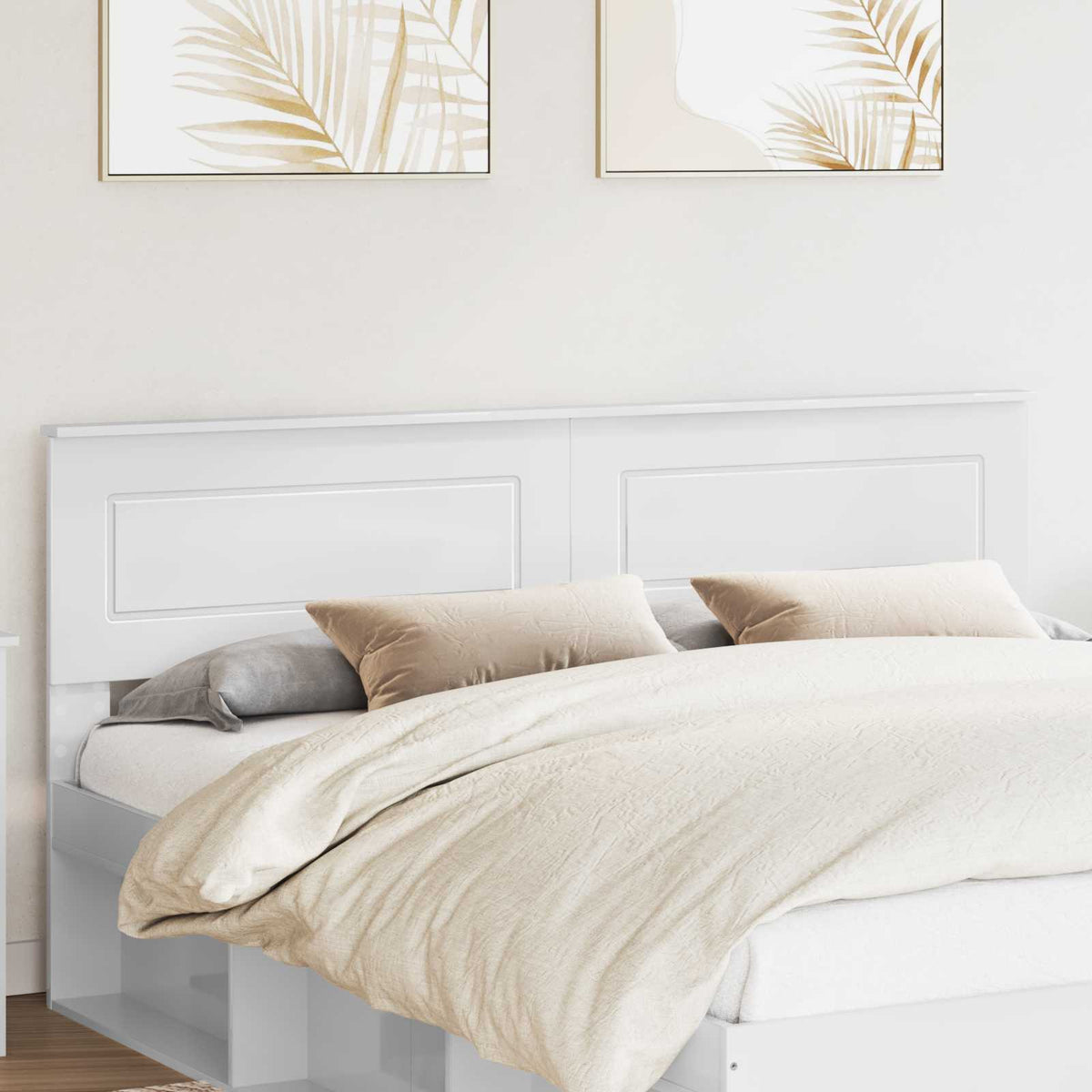 vidaXL Headboard Gloss White Engineered wood High gloss white