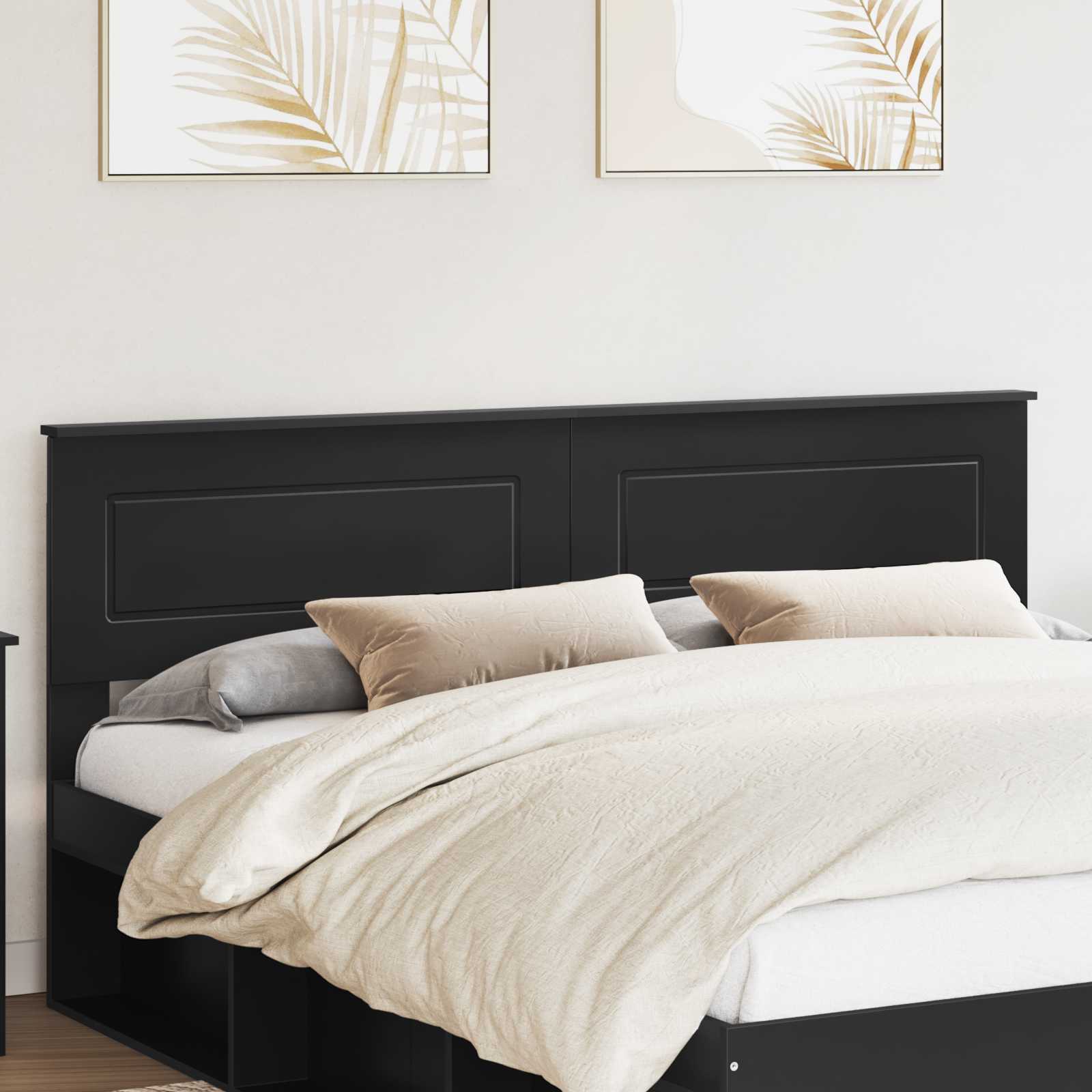 vidaXL Headboard Black Oak Engineered wood 1