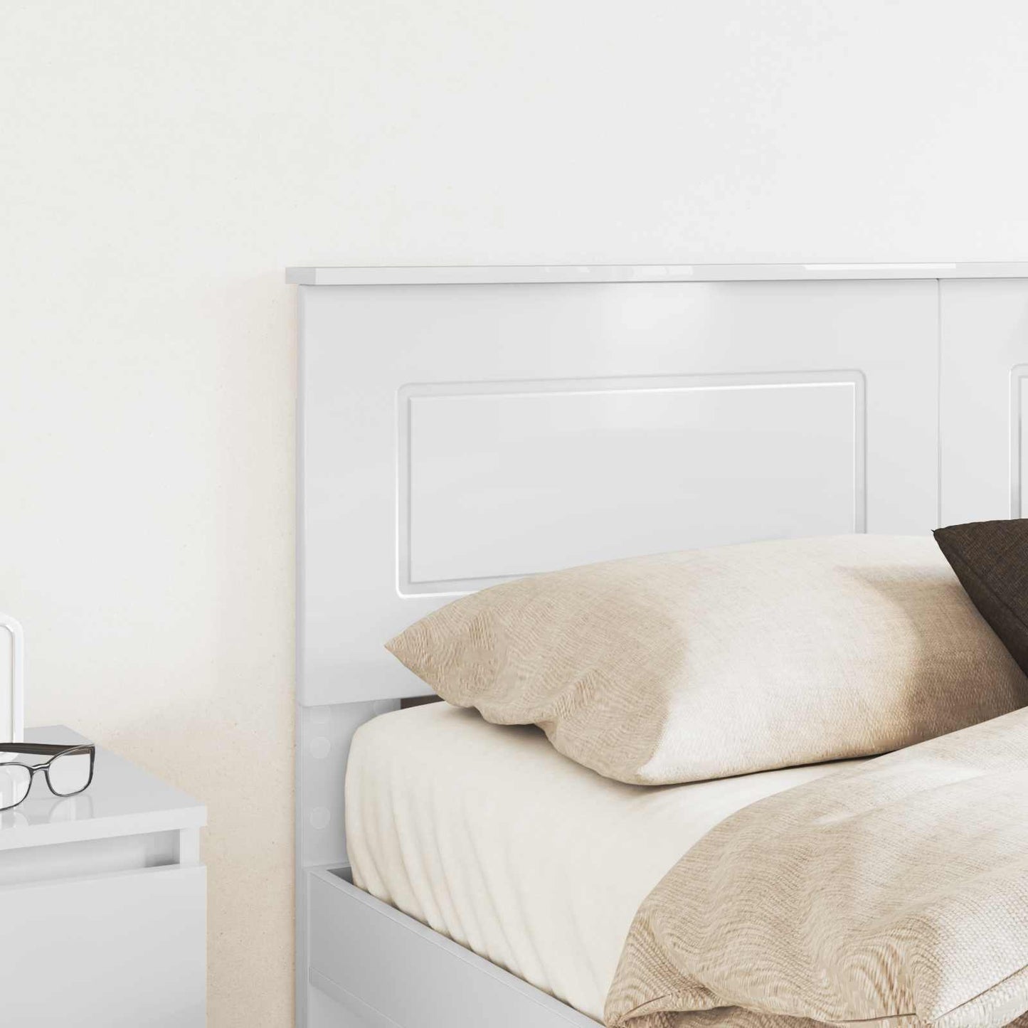 vidaXL Headboard Gloss White Engineered wood 3