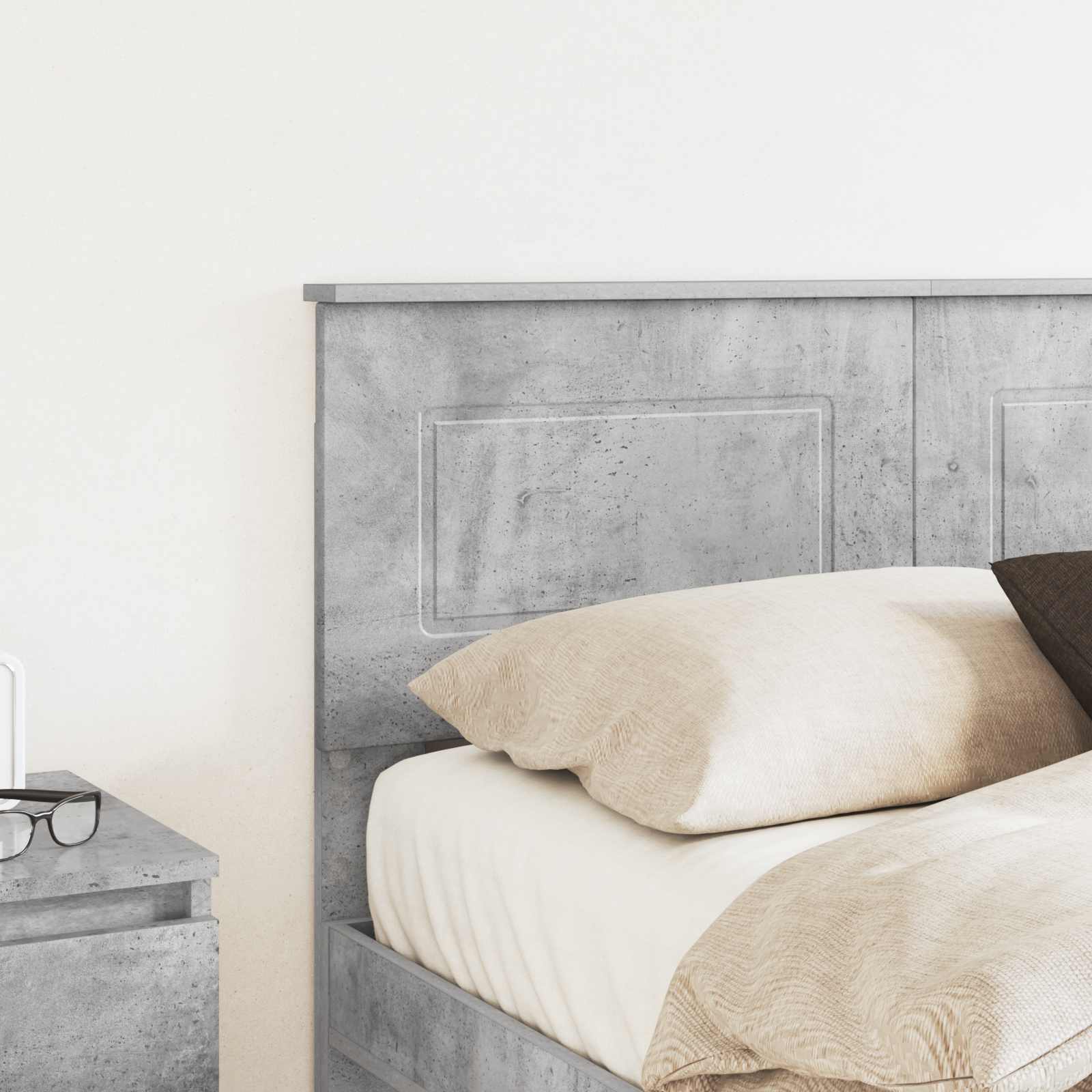 vidaXL Headboard Concrete Grey Engineered wood 3