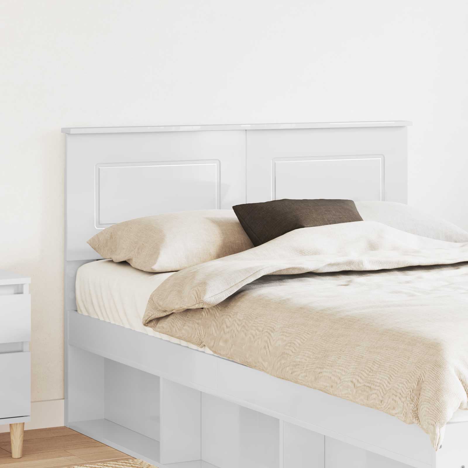vidaXL Headboard Gloss White Engineered wood 1