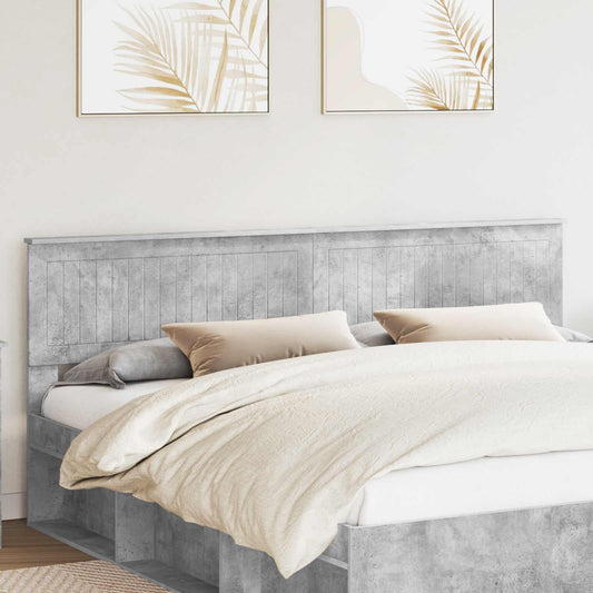 vidaXL Headboard Concrete Grey Engineered wood in a bedroom setting