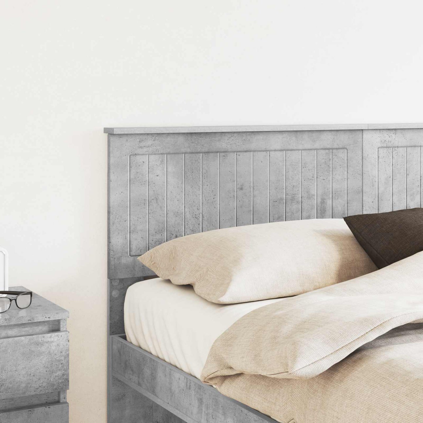 vidaXL Headboard Concrete Grey Engineered wood 3