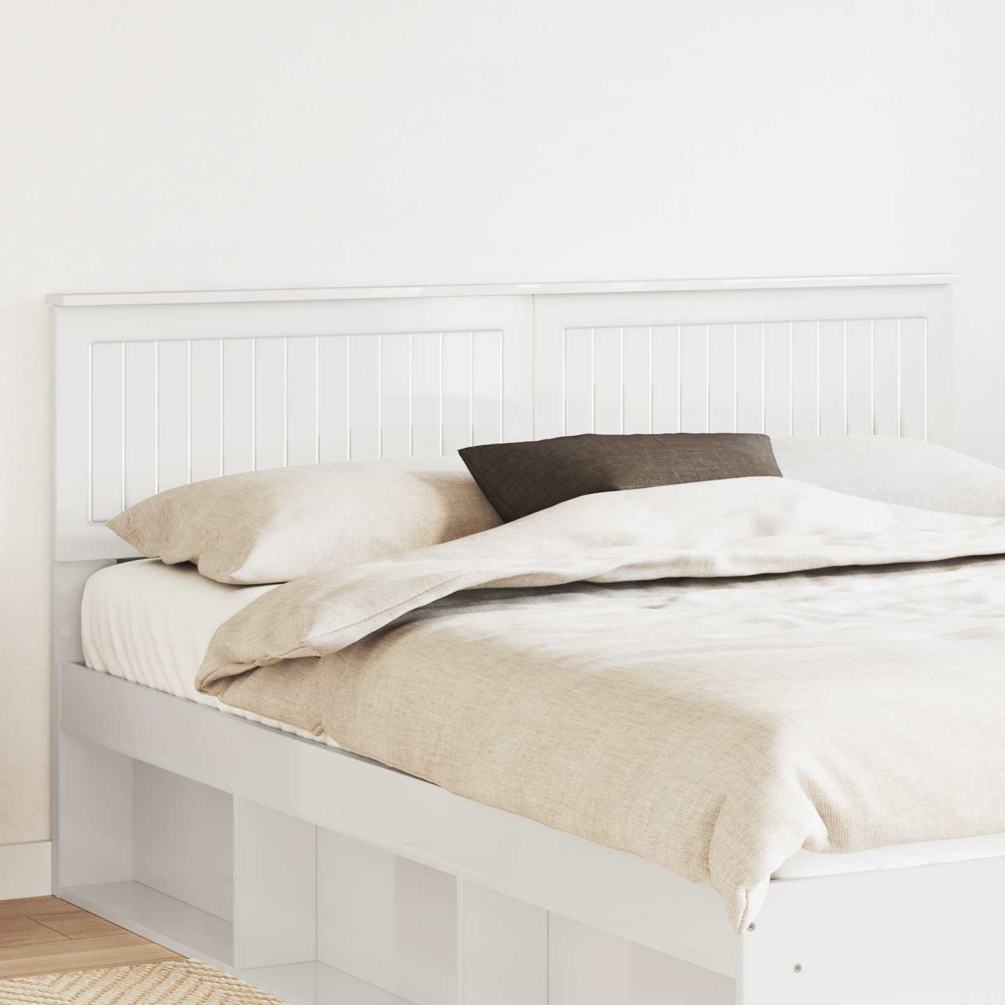 vidaXL Headboard Gloss White Engineered wood 1