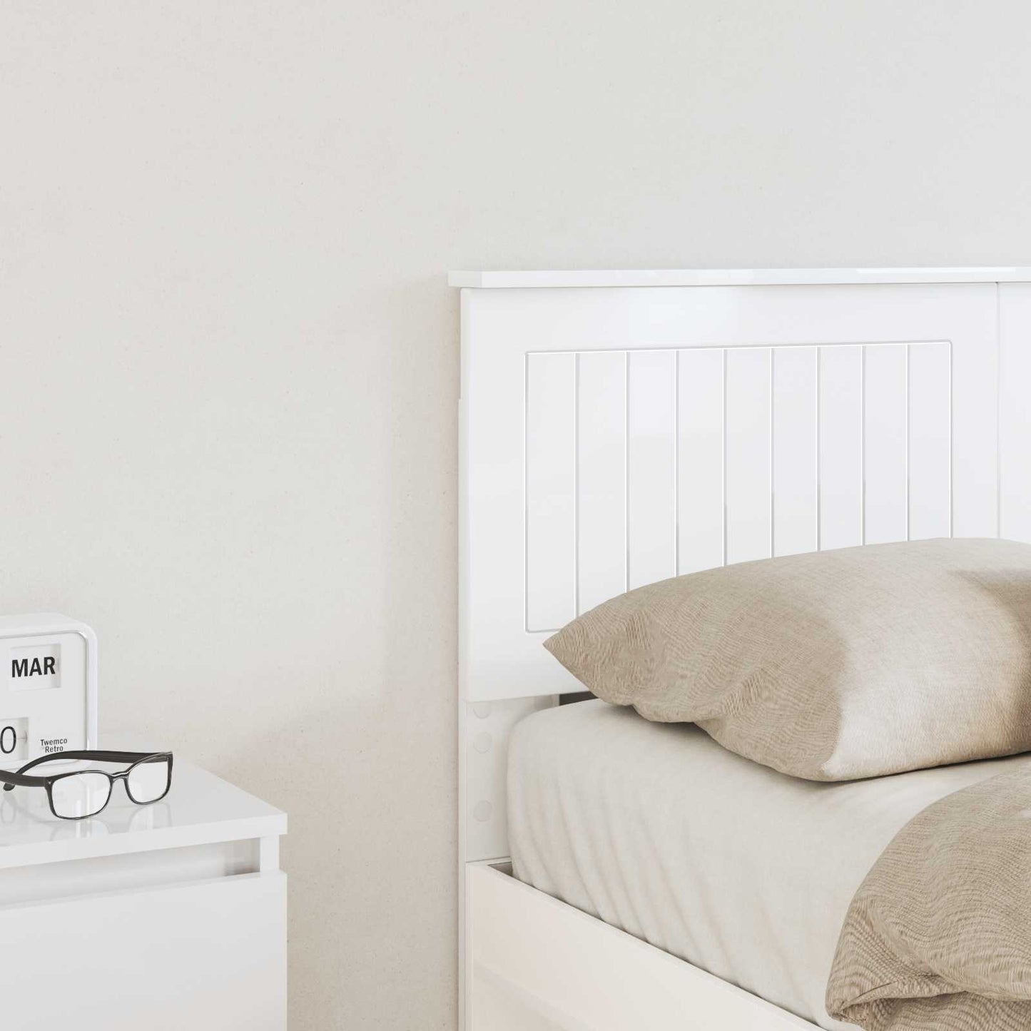 vidaXL Headboard Gloss White Engineered wood 3