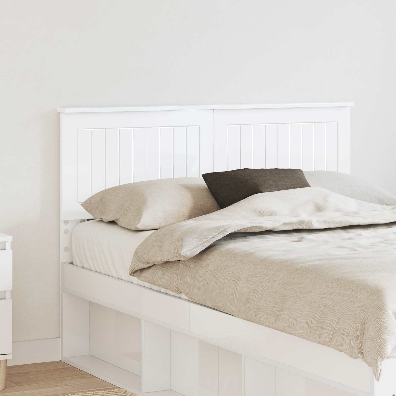 vidaXL Headboard Gloss White Engineered wood 1