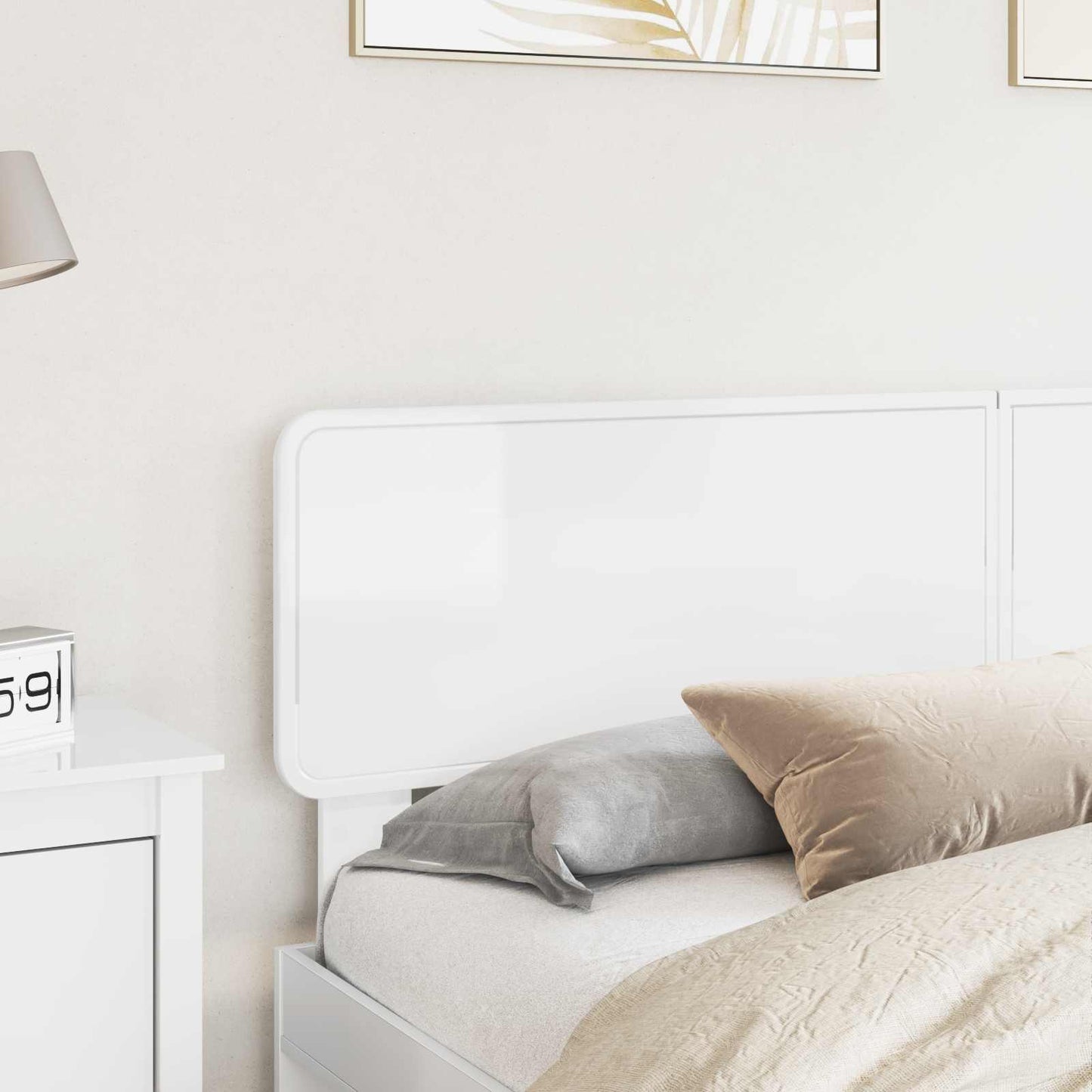 vidaXL Headboard Gloss White Engineered wood 3