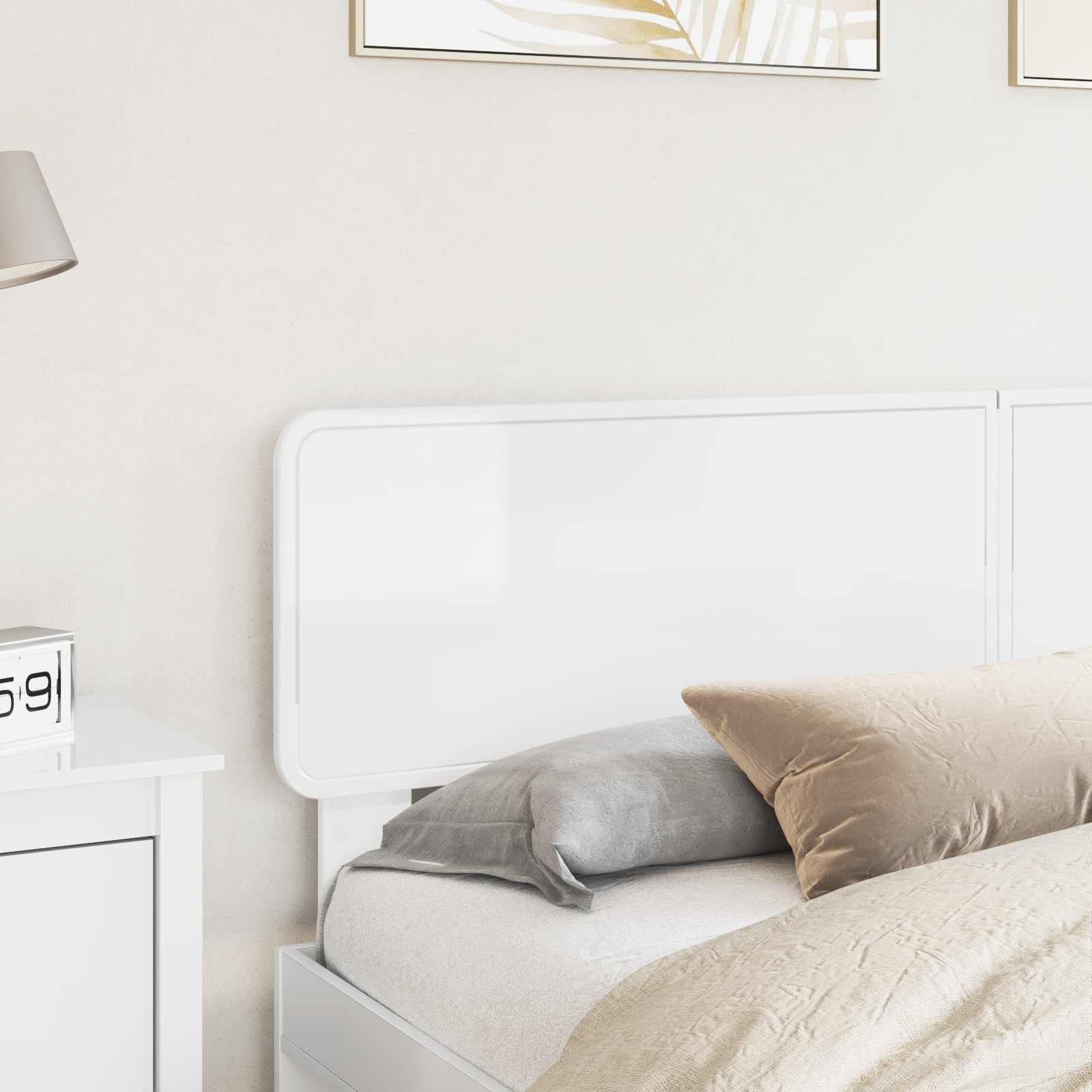 vidaXL Headboard Gloss White Engineered wood 3