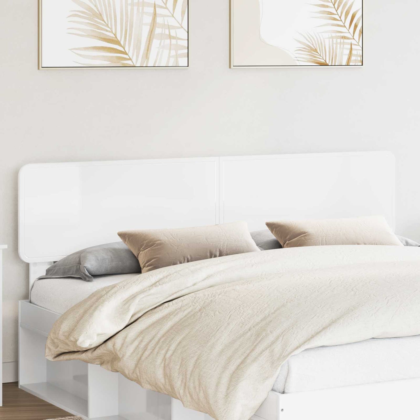 vidaXL Headboard Gloss White Engineered wood 1