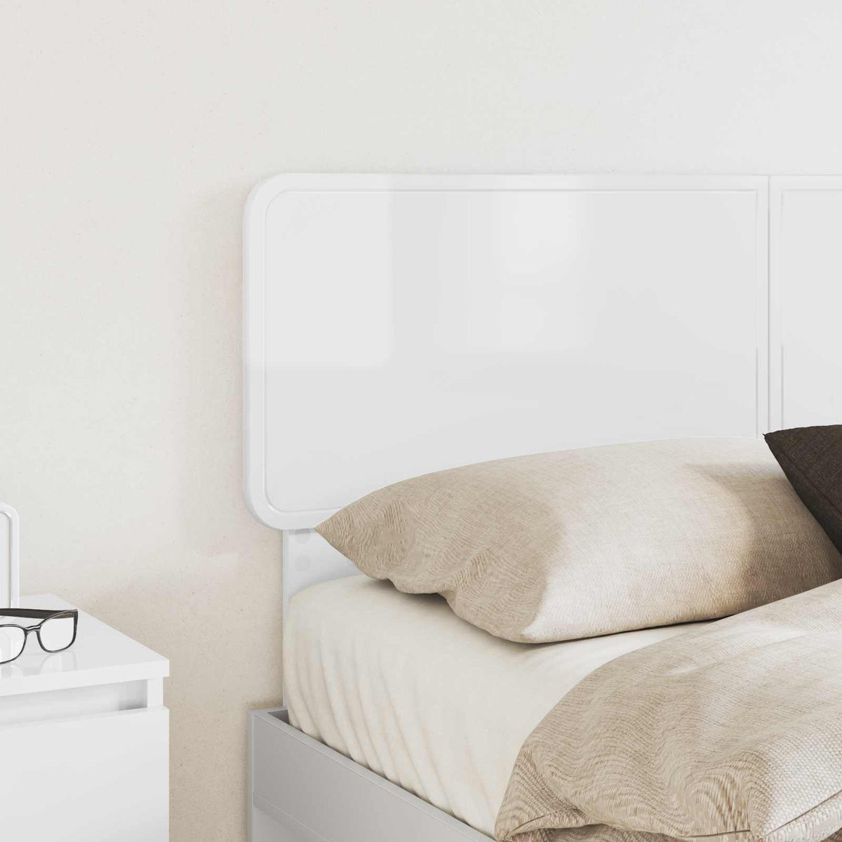 Headboard Gloss White Engineered wood High gloss white 150 cm