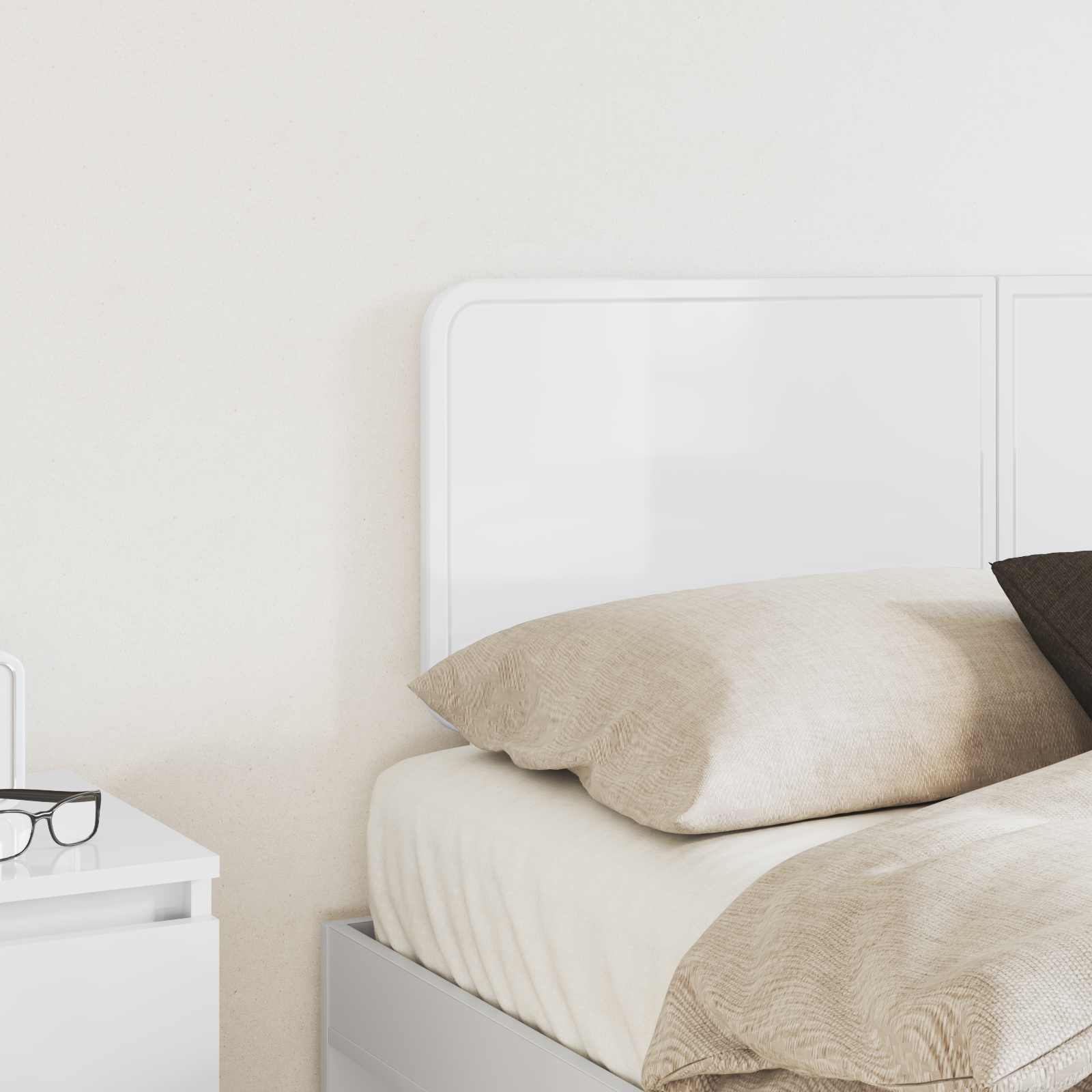 vidaXL Headboard Gloss White Engineered wood 3