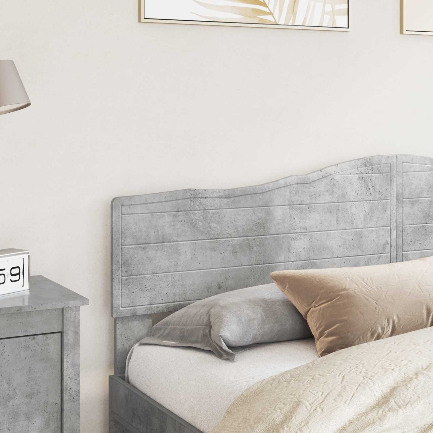 vidaXL Headboard Concrete Grey Engineered wood 3