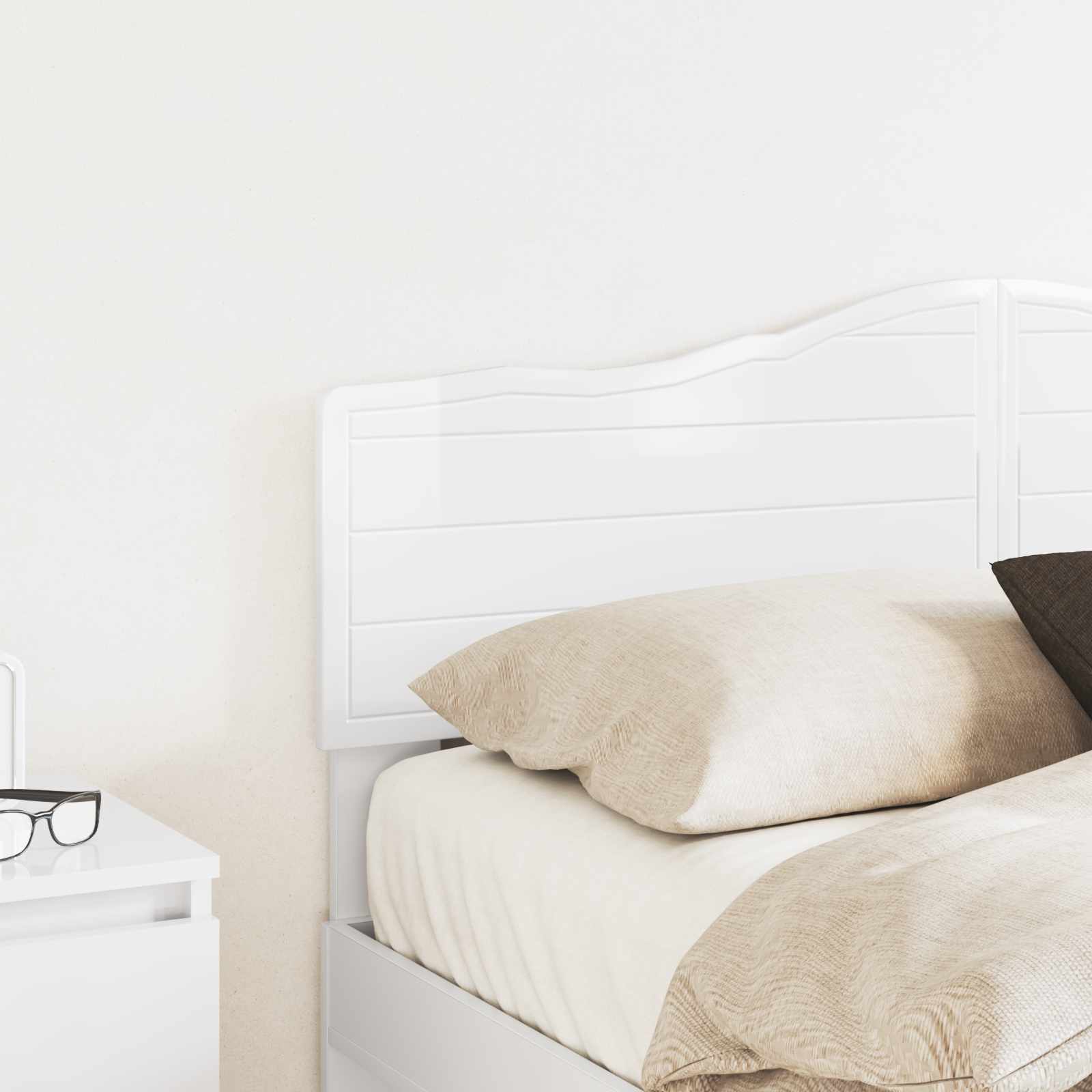 vidaXL Headboard Gloss White Engineered wood 3