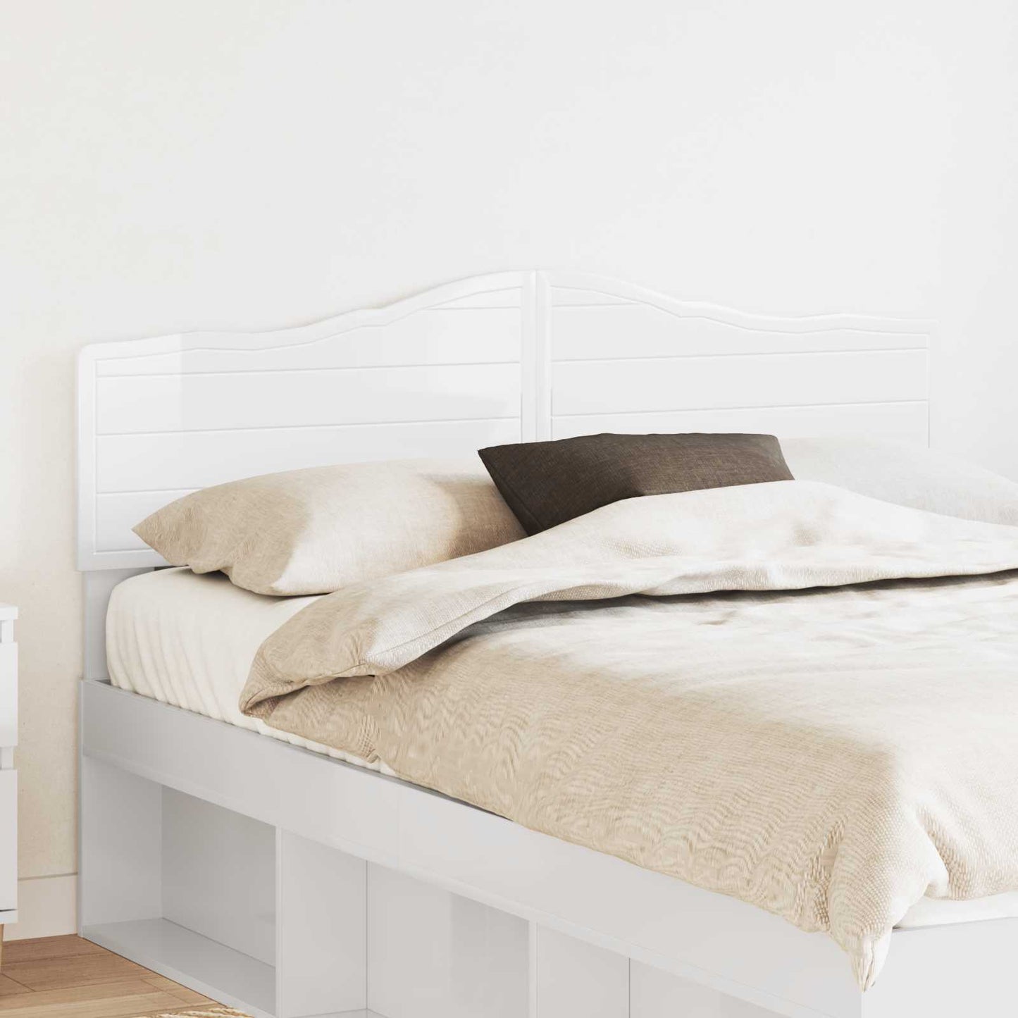 vidaXL Headboard Gloss White Engineered wood 1
