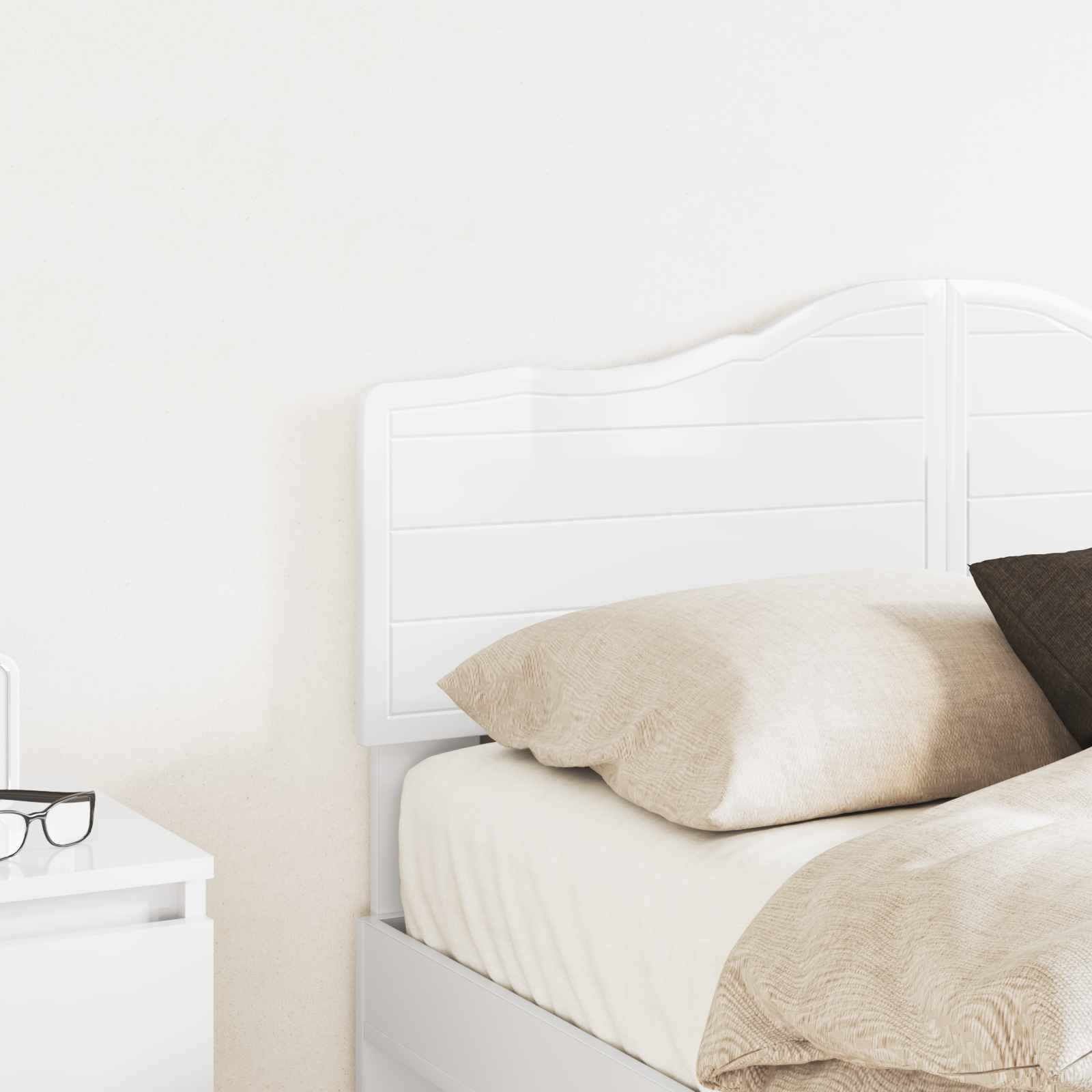 vidaXL Headboard Gloss White Engineered wood 3
