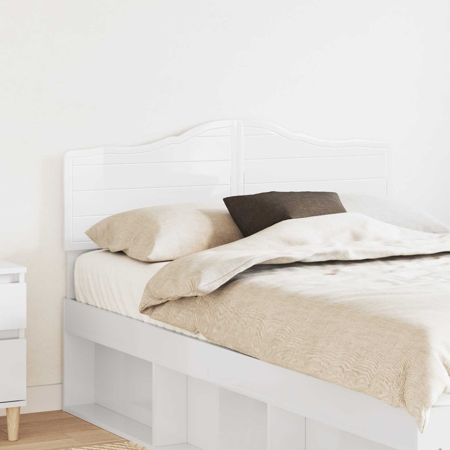 vidaXL Headboard Gloss White Engineered wood 1