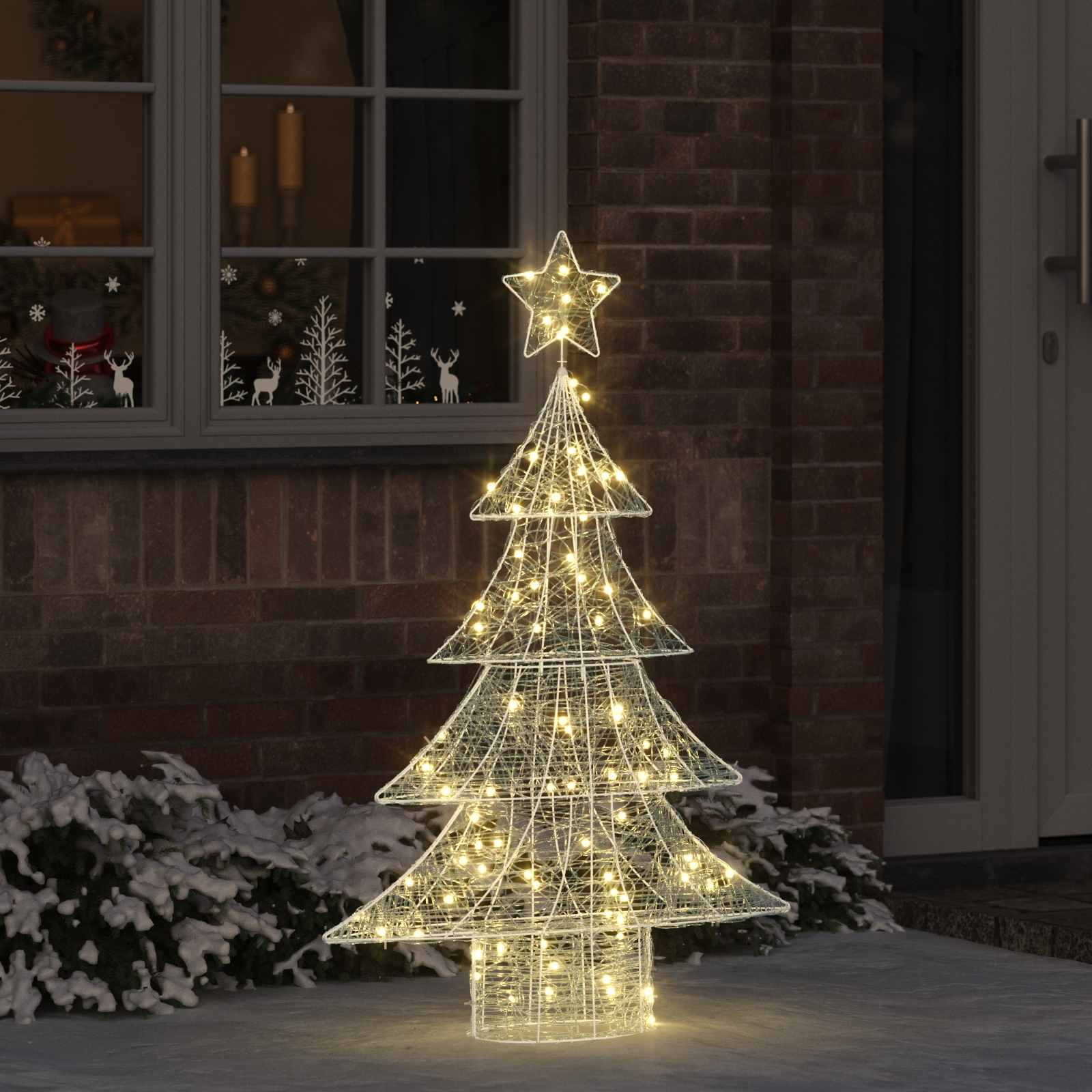 vidaXL Christmas Tree 100 LEDs Warm white 120 cm Acrylic 1