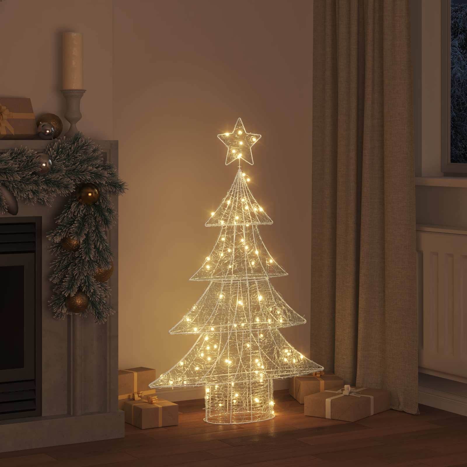 vidaXL Christmas Tree 100 LEDs Warm white 120 cm Acrylic 3
