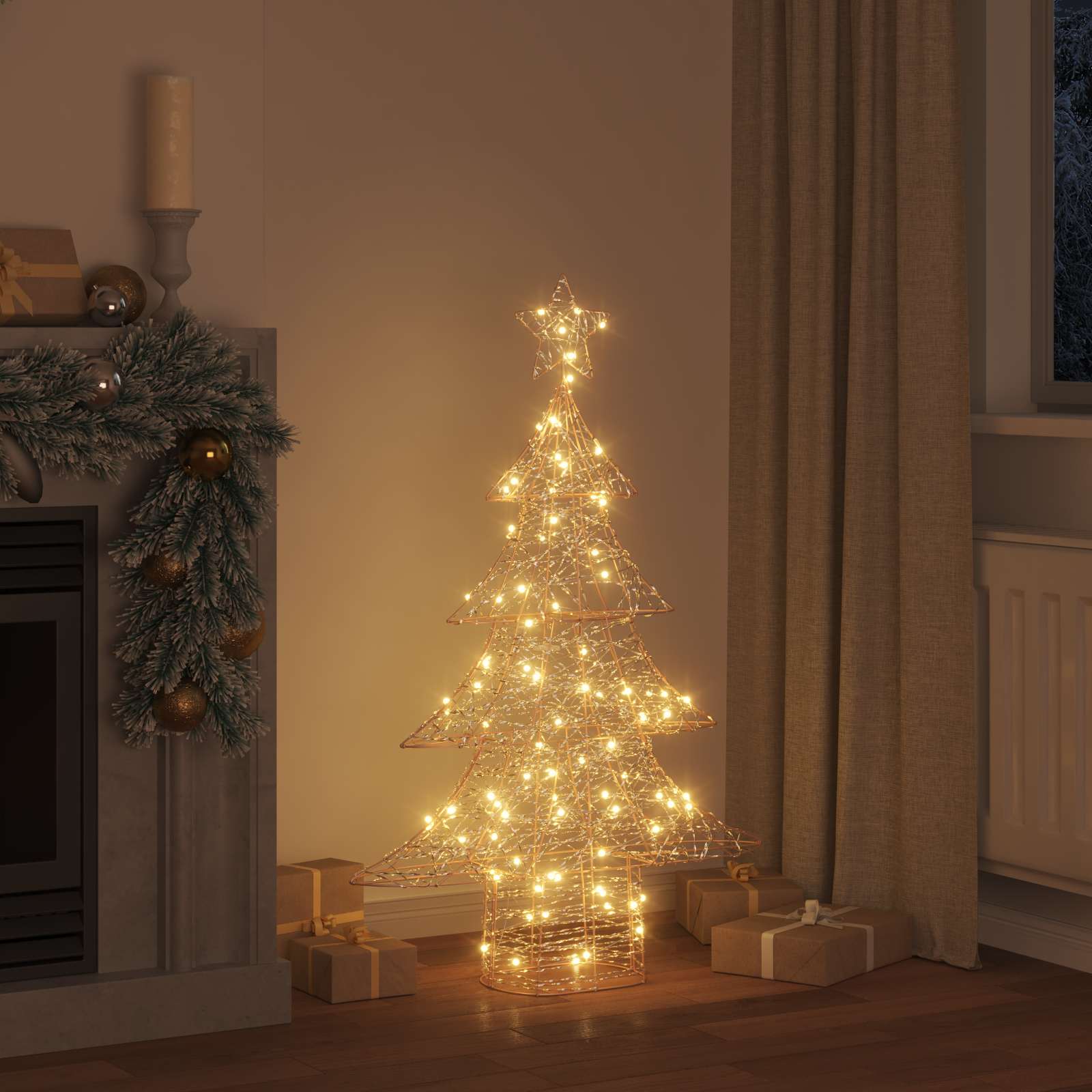 vidaXL Christmas Tree 120 LEDs Warm white 120.5 cm PET 3