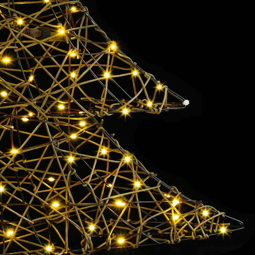 vidaXL Christmas Tree 120 LEDs Warm white 150 cm Rattan 6