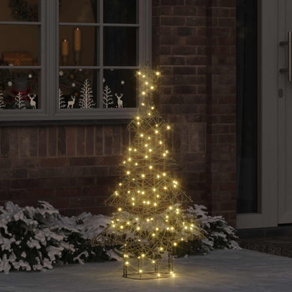 vidaXL Christmas Tree 120 LEDs Warm white 150 cm Rattan 1