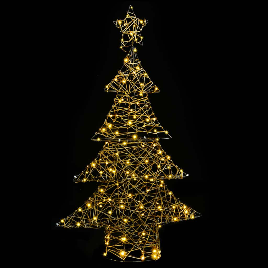 vidaXL Christmas Tree 120 LEDs Warm white 150 cm Rattan 4