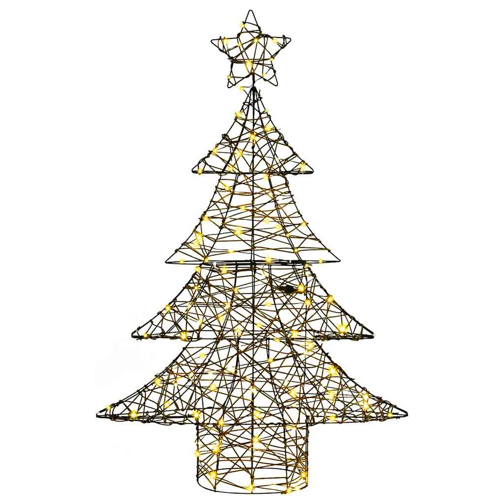 vidaXL Christmas Tree 120 LEDs Warm white 150 cm Rattan 5